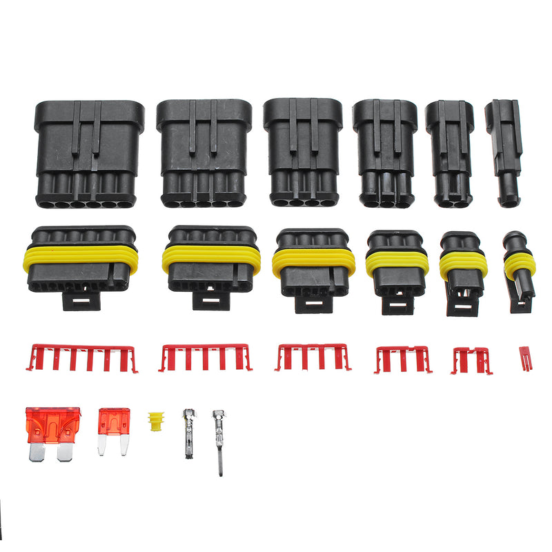 240Pcs 1/2/3/4/5/6 Pins Car Way Waterproof Electrical Terminal Wire Connector Plug Fuses