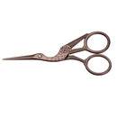 Gold Bronze Stork Embroidery Scissors Eyebrow Ear Hair Trimmer