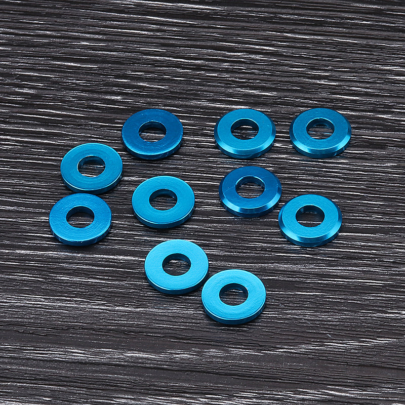 Suleve M5AW1 10Pcs M5 Aluminum Alloy Flat Fender Screw Washer Spacer Gasket Multicolor