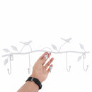 KSOL Iron Birds Leaves Hat/Towel/Coat Wall Decor Clothes Hangers Racks With 5 Hooks White Home Hooks