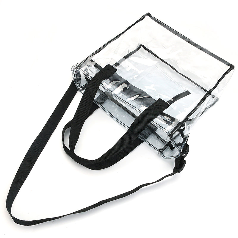 KCASA KC-0628 Clear PVC Travel Storage Bag Waterproof Zipper Adjustable Gym Shoulder Bag