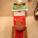 3PCS Christmas Santa Toilet Seat Covers Wtih Tissue Box and Rug Bathroom Set Christmas Decor