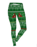 Women Christmas Printed Leggings Yoga Casual Elastic Fitness  Elastic Training Pencil Pants