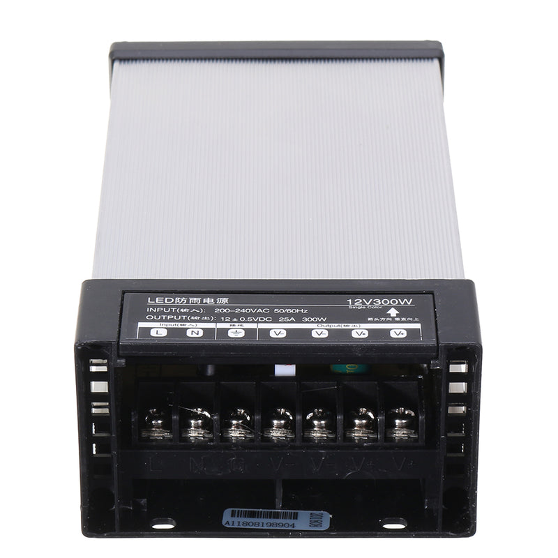 AC200-240V to DC12V 25A 300W LED Rainproof Waterproof Switching Power Supply 170x91x51mm