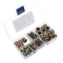 Suleve MXZN2 80Pcs M4/M5/M6/M8/M10 Zinc Alloy Wood Furniture Hex Socket Drive Head Threaded Insert Nut Internal and External Nut