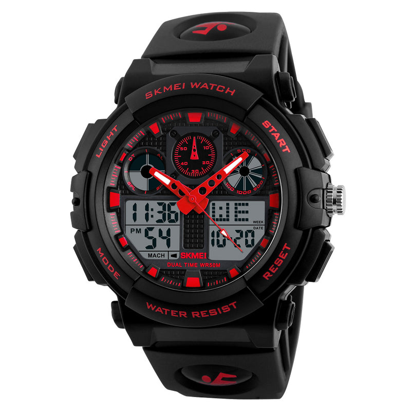 SKMEI 1207 Men Sport Chorongraph 50M Waterproof Luminous Dual Display Digital Watch