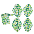 4 Pieces 10" Reusable Washable Menstrual Pads Cotton Sanitary Panty Cloth Liner With Bag