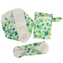 4 Pieces 10" Reusable Washable Menstrual Pads Cotton Sanitary Panty Cloth Liner With Bag