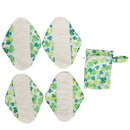 4 Pieces 10" Reusable Washable Menstrual Pads Cotton Sanitary Panty Cloth Liner With Bag