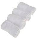 4 Pieces Reusable Washable Nappies Cloth Diaper 3 Layers For Baby Kids White
