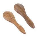 2pcs Natural Sandalwood Guasha Spoon Shape Full Body Massage Board Trigger Point Scraping Tools