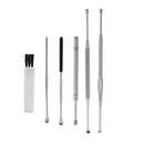 6pcs Stainless Steel Earwax Cleaner Ear Wax Removal Earpick Curette Ear Picker Kit + Plastic Storage Box Case Set