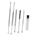 6pcs Stainless Steel Earwax Cleaner Ear Wax Removal Earpick Curette Ear Picker Kit + Plastic Storage Box Case Set
