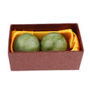 2 Pieces Natural Jade Stone Chinese Hand Exercise Massage Roller Balls Tools