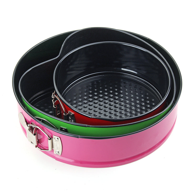 3Pcs Carbon Steel Non-stick Cake Bake Mold Pan Kitchen Bakeware Cooking Mould