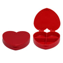 2pcs Red Heart Shaped Pill Organizer Vitamin Case Travel Medicine Storage Jewelry Container with Adjustable Compartment