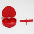2pcs Red Heart Shaped Pill Organizer Vitamin Case Travel Medicine Storage Jewelry Container with Adjustable Compartment