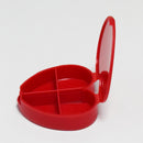 2pcs Red Heart Shaped Pill Organizer Vitamin Case Travel Medicine Storage Jewelry Container with Adjustable Compartment