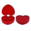 2pcs Red Heart Shaped Pill Organizer Vitamin Case Travel Medicine Storage Jewelry Container with Adjustable Compartment