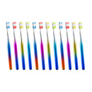 12 Pieces Adults Full Head Hard Bristles Manual Toothbrush with Polishing Long Handle for Oral Care