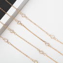 Fashion Gold Metal Eyeglass Neck Cord Beaded Reading Glasses necklace Sunglasses Chains Straps Eyewear Holder