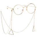 Anti-Slip Triangle Pendant Eyeglasses Chain Eyewear Neck Cord Strap Holder 75 cm Gold for Women Lady Girls