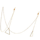 Anti-Slip Triangle Pendant Eyeglasses Chain Eyewear Neck Cord Strap Holder 75 cm Gold for Women Lady Girls