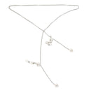 90cm Stainless Steel Sunglasses Eyeglasses Holder Chains With Pearl Silver