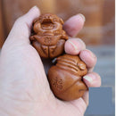 Portable Handmade Peach Wood Baoding Balls, Chinese Health Exercise Ball Stress Reduce Palm Hand Massage( 2 Pack?