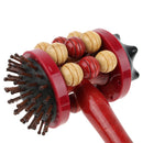 Wooden Roller Massage Knock Hammer - Back Arm Neck Knock Comb Massager - Long Handle