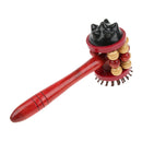 Wooden Roller Massage Knock Hammer - Back Arm Neck Knock Comb Massager - Long Handle