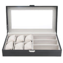 9 Compartments Eyeglass Box Sunglasses Jewelry Watch Display Case Organizer Holder Stand