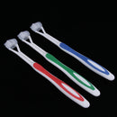 Pack of 3pcs, 3 Sided Deep Clean Whitening Soft Toothbrushes with 4 Brush Heads Replacement