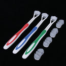 Pack of 3pcs, 3 Sided Deep Clean Whitening Soft Toothbrushes with 4 Brush Heads Replacement
