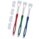Pack of 3pcs, 3 Sided Deep Clean Whitening Soft Toothbrushes with 4 Brush Heads Replacement