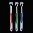 Pack of 3pcs, 3 Sided Deep Clean Whitening Soft Toothbrushes with 4 Brush Heads Replacement