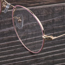 Vintage Retro Full Rim Round Women Glasses Eyeglasses Metal Frame Spectacles Plain Glass