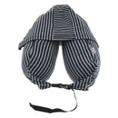 Lightweight Soft Striped U Shaped Memory Pillow with Cap, for Sleeping on your Side for Neck, Shoulder, Back Pain Relieve, Home Office Travel