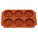 6 Grids Bitcoin Design Silicone Ice Cube Tray DIY Chocolate Cookies Biscuit Baking Ice Mold Maker