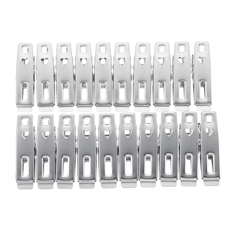 20Pcs Stainless Steel Clothes Pegs Hanging Pins Laundry Household Clamps Clamping Tools