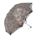 Women Sun Rain Umbrella Compact Lace Three Folding Anti-UV Waterproof Sunshade Umbrellas