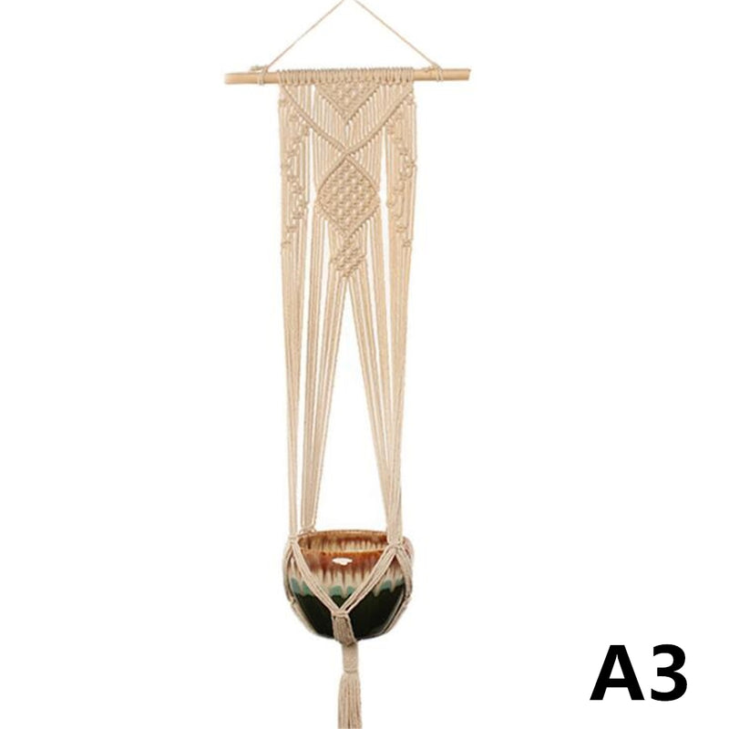 Flower Pot Holder Macrame Plant Hanger Hanging Planter Basket Jute Braided Rope Decorations
