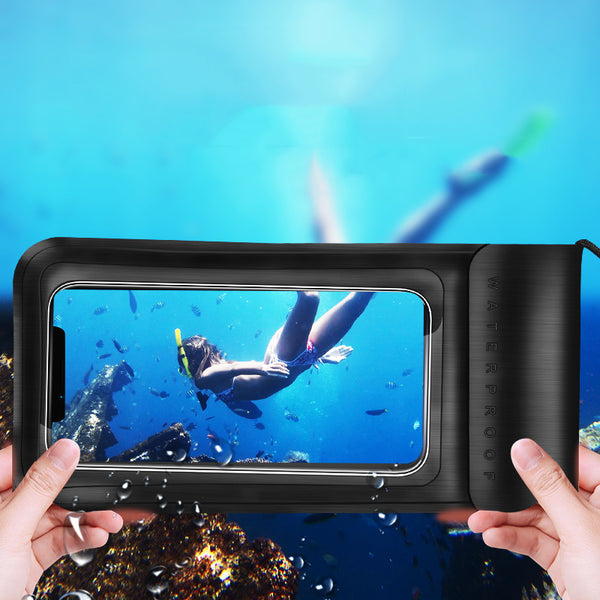 KUULAA IPX8 Waterproof Phone Pouch Screen Touch Underwater Swimming Diving PU+TPU Phone Bag for iPhone Huawei Xiaomi
