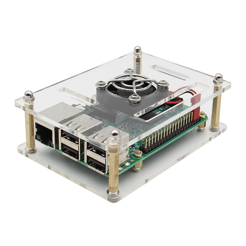 V34 Acrylic Case Pi Fan For Raspberry Pi 3 Model B / 2B / B+