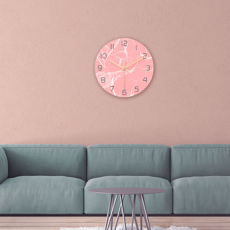 Loskii CC015 Creative Marble Pattern Wall Clock Mute Wall Clock Quartz Wall Clock For Home Office Decorations