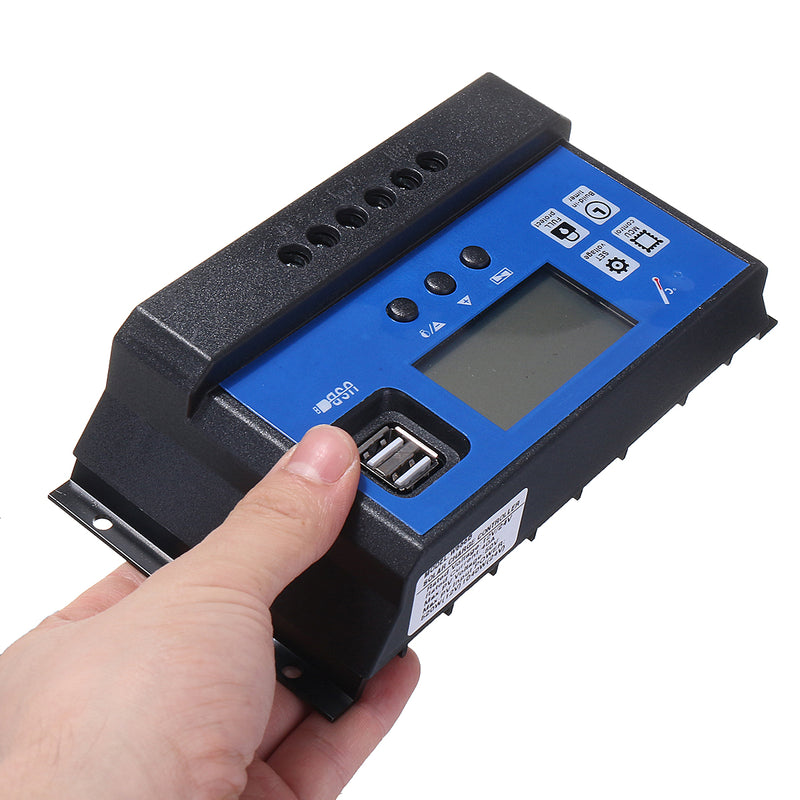 10A-60A 12V/24V Solar Panel Charger Controller Battery Regulator Dual USB LCD Display Solar Charge Controller