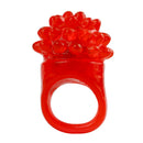 5PCS LED Flashing Elastic Rubber Blinking Strawberry Finger Ring Decoration Toys