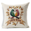 Honana 45x45cm Home Decoration Flower and Bird 7 Optional Patterns Cotton Linen Pillow Case