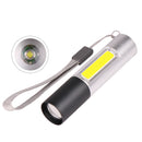 XANES 1463-COB 3Modes Zoomable USB Rechargeable LED Flashlight Suit