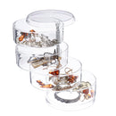 4 Layers Rotary Jewelry Storage Box Organizer Portable Earring Ring Display Case Holder
